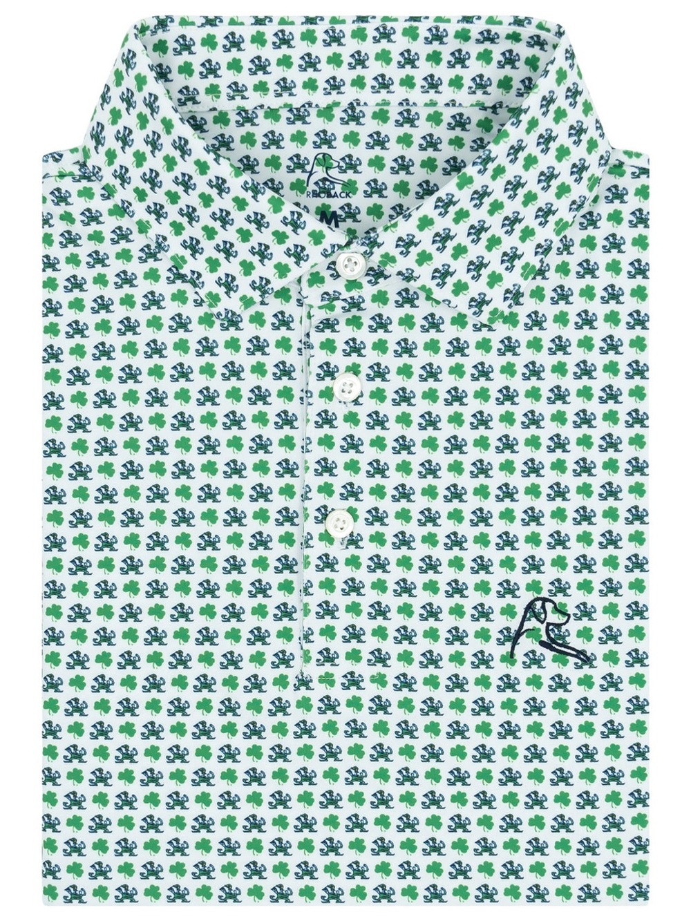 Rhoback The Notre Dame Fighting Irish Men's Short Sleeve Collegiate Polo Large